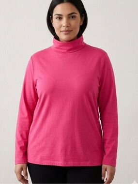 50 L.L. Bean 100% Cotton Turtleneck Top – Size L | Bold Core Basics | Minimalist